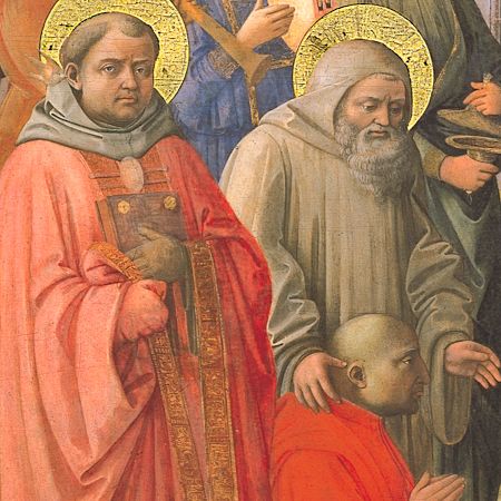 Carlo Marsuppini con san Bernardo da Chiaravalle e san Bernardo Tolomei, fondatore degli Olivetani (2 di 4)